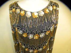 VINTAGE Designer Beaded Womens Dress 10 12 WOW  