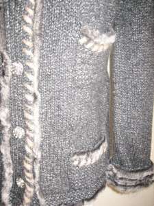 Chanel Jacket Sweater Cardigan Fur trim sz 42 New $3410