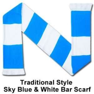  Sky Blue & White Bar Scarf