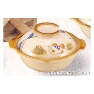   Japanese Earthen Donabe Cooking Clay Pot L 1599: Kitchen & Dining