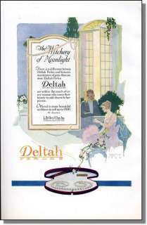 1920 Deltah Imitation Pearl Jewelry   Color Print Ad  