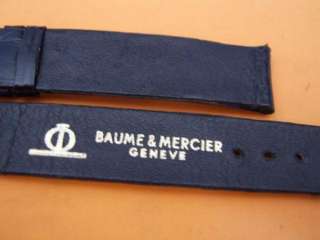 NOS BAUME & MERCIER 16MM BLACK CROCO STRAP + GP BUCKLE  