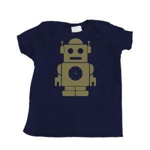  Boys Navy Blue Infant T Shirt with Robot Design: Clothing