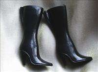 Black High Heel Long Boots Shoes For Barbie Doll Dress  