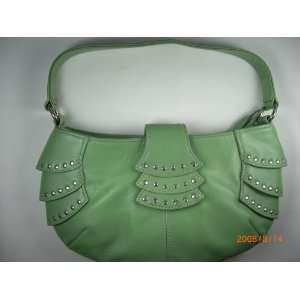  Genuine Leather Shoulder Bag Green: Beauty
