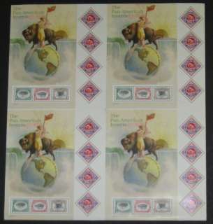 US #3505 Pan Am Expo Invert Stamps PRESS SHEET of 4 PANES, Scott $45 
