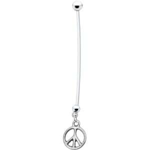  Peace Sign Pregnant Belly Ring: Jewelry