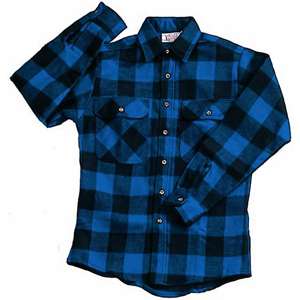 Blue/Black   Buffalo Plaid Extra Heavyweight Brawny Flannel Shirt
