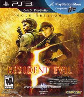 RESIDENT EVIL 5 GOLD EDITION PS3 MOVE NEW GAME   US  