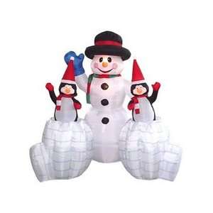  6.5 Ft.   Gemmy Airblown Inflatable Christmas Snowman with 