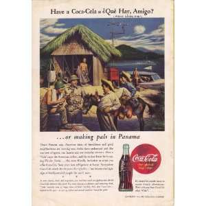 1945 Coca Cola WWII Ad American Soldiers in Panama Original Coke War 