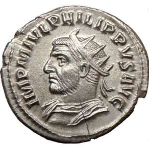   247AD Ancient Silver Roman Coin Aequitas Prosperity Wealth Symbol Rare