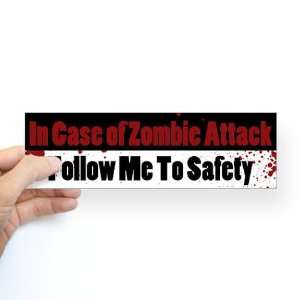   Zombie Attack Humor Bumper Sticker by  Arts, Crafts & Sewing