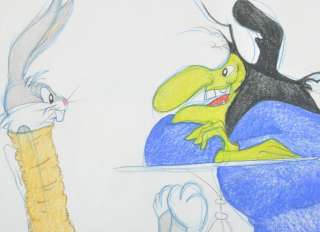   ROSS Signed Bugs Bunny & Witch Hazel Animation Art Warner Bros  