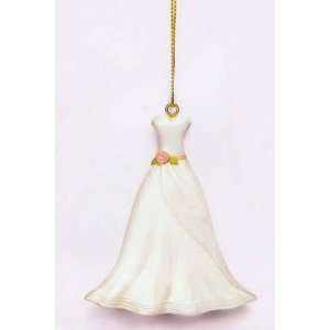  RUSS Whimsical White Wedding Dress Christmas Ornament 