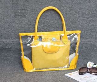 Women Jelly Clear Tote Beach Handbag Shoulder Bag #493  