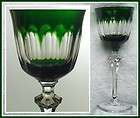 Rome EMERALD GREEN Wine Glass Goblet Hock CUT TO CLEAR 