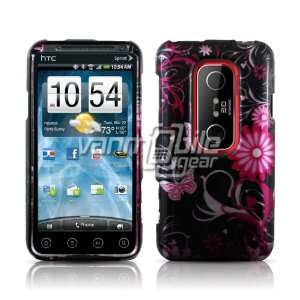  HTC EVO 3D (Sprint)   Pink Butterflies Design Hard 2 Pc 