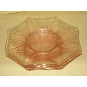  Set of 3   Vintage Pink Depression Glass Saucers 