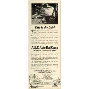  1922 Ad Auto Bed Camp Manufacturing Co ABC Tent Camping 