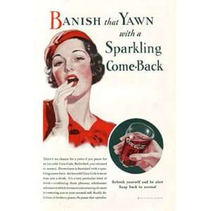    Print Ad 1933 Coca Cola Banish That Yawn Coca Cola Books