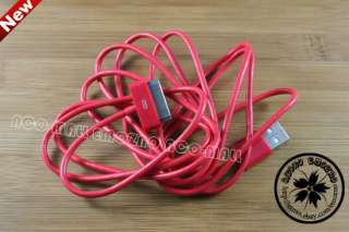 New Red Long 2m / 6.5Ft USB Data Cable for Apple iPhone 3Gs 4 4S iPad 