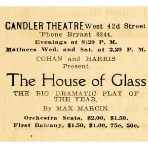 1915 Ad House Glass Candler Theatre Cohan Harris Show 