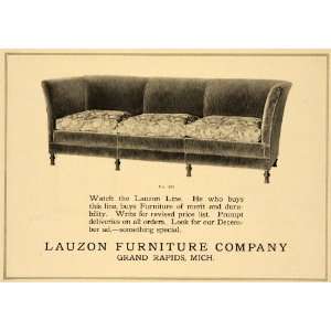 1920 Ad Lauzon Furniture Couch Grand Rapids Michigan   Original Print 