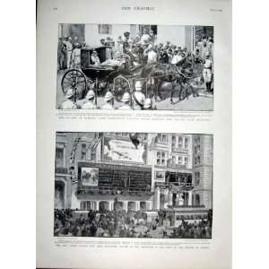  New York Newspaper Office News Of Victory Manila 1898 