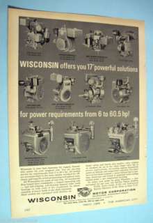 Cast Iron WISCONSIN MOTOR CORP Milwaukee WI 60s PrintAd  