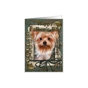  Happy Fathers Day   Yorkshire Terrier   Stone Paws Card 