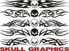 SKULL Windshield Decals Sticker Graphic Tribal Flame