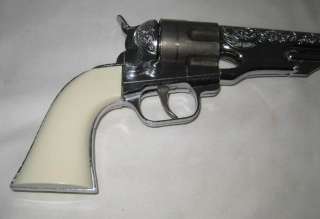 1950s HUBLEY COLT .45 DIECAST CAP GUN 13.5 LONG GREAT CHROME 