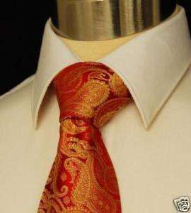 Red & Gold Paisley Tie by Paul Malone + 100% Silk + 695  
