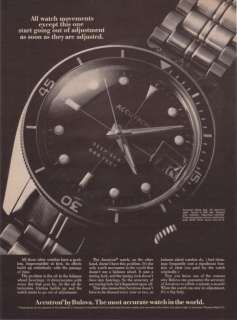 1970 Accutron Deep Sea Watch photo 666 Feet print ad  