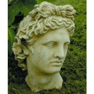  Brookfield Bust of Apollo Garden Statue, Sandstone/Moss 