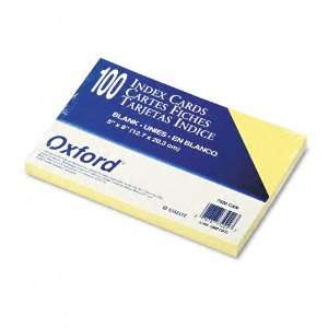  Oxford  Unruled Index Cards, 5 x 8, Canary, 100 per Pack 