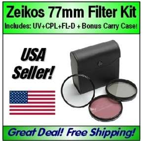Zeikos 77mm 77 Multi Coated 3pc Filter Kit: UV+CPL+FLD  