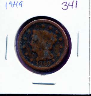 1849 Braided Hair Large Cent #D341  