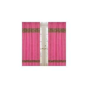   Cheetah Girl Pink and Brown Window Treatment Panels   Set of 2: Baby