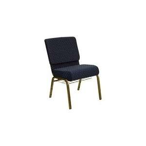   HERCULES Church Chair with 4 Thick Seat, Book Rack   Gold Vein Frame