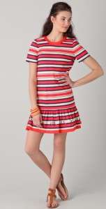NEW MARC BY JACOBS Flavin Striped stretch cotton mini Runway Dress 
