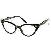   Inspired Fashion Clear Lens Cat Eye Glasses with Rhinestones 8434