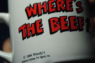 Vintage 1984 Wheres the Beef ? Wendys Advertising Mug  