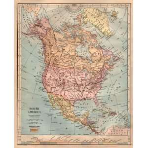  Butler 1887 Antique Map of North America: Office Products