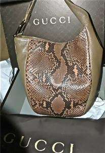2200 NWT GUCCI PYTHON/LEATHER GREENWICH HOBO TOTE SHOULDER BAG 