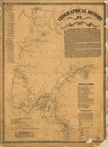 1800s Civil War map Army Illinois Infantry Reg. 89th  