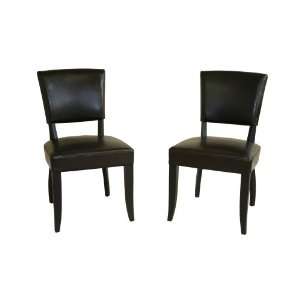   Primo Leather Dining Chairs, Espresso Brown, Set of 2: Home & Kitchen
