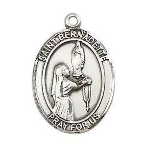 St. Bernadette Large Sterling Silver Medal