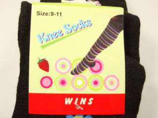   Black Knee High Womens Socks SZ 9 11 Line colorful flowers design New